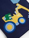 JoJo Maman Bébé Navy T-Rex & Digger Appliqué T-Shirt