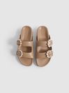 Camilla Elphick Leather Pearl Strap Sandals