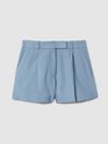 Reiss Blue June Tailored Suit Shorts with TENCEL™ Fibers