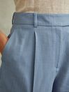 Reiss Blue June Tailored Suit Shorts with TENCEL™ Fibers