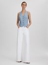 Reiss Blue June Single Breasted Suit Waistcoat with TENCEL™ Fibers