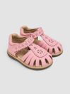 JoJo Maman Bébé Pink Pretty Leather Closed Toe Sandals
