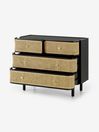 .COM Black Stain Oak and Rattan Ankhara Chest of Drawers