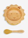 Bubbaboo Yellow Bamboo Suction Bowl & Spoon Set