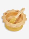 Bubbaboo Yellow Bamboo Suction Bowl & Spoon Set
