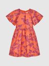 Reiss Orange Print Jeanie Junior Print Midi Dress