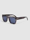 Eyewear by David Beckham Squared Mottled Sunglasses