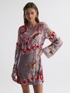 Rachel Gilbert Sequin Embroidered Mini Dress