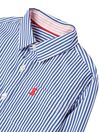 Joules Oxford Stripe Blue Long Sleeve Shirt