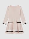 Reiss Pink Paige Senior Knitted Flared Dress