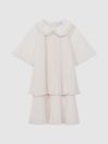 Reiss Ivory Nadia Junior Pleated Collared Tiered Dress