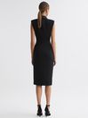 Reiss Black Amari Fitted Double Breasted Midi Dress