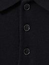Reiss Navy Trafford Junior Merino Wool Polo Shirt