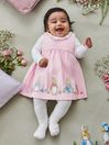 JoJo Maman Bébé Pink Peter Rabbit Appliqué Baby Dress & Body Set