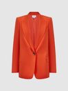 Reiss Orange Celia Tailored Fit Wool Blend Single Breasted Suit Blazer