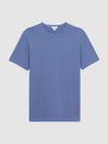 Reiss Airforce Blue Melrose Cotton Crew Neck T-Shirt