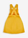 JoJo Maman Bébé Mustard Yellow Fox Girls' 2-Piece Appliqué Pinafore Dress & Top Set
