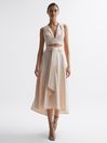 Reiss Nude Rebecca Fitted High Rise Midi Skirt