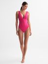 Reiss Pink Luna Italian Fabric Swimsuit