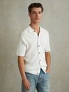 Reiss Optic White Murray Textured Knitted Shirt