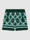 Reiss Green Multi Jack Knitted Elasticated Waistband Shorts