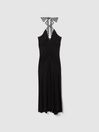 Reiss Black Iris Bodycon Jersey Maxi Dress