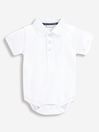 JoJo Maman Bébé White Plain Short Sleeve Polo Shirt Body