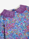 JoJo Maman Bébé Lilac Girls' Floral Sweatshirt With Broderie Collar & Leggings Set