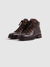 Reiss Dark Brown Ashdown Leather Hiking Boots