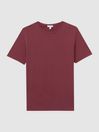 Reiss Bordeaux Melrose Cotton Crew Neck T-Shirt