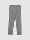 Reiss Grey Arcade Slim Fit Puppytooth Adjuster Trousers