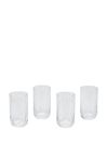 Joules Set of 4 Clear Bee Tall Tumblers