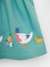 JoJo Maman Bébé Duck Egg 2-Piece Duck Appliqué Dungaree Dress Set