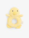 JoJo Maman Bébé Yellow Duck Plush Ring Rattle