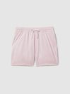 Reiss Pale Pink Shore Plain Drawstring Waist Swim Shorts