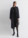Reiss Black Lucy Cashmere-Wool Blend Draped Mini Dress