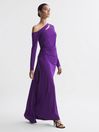 Reiss Purple Delphine Off-The-Shoulder Cut-Out Maxi Dress