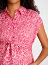 JoJo Maman Bébé Pink Animal Floral Print Maternity Shirt Dress With Tie