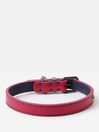 Joules Pink Adjustable Leather Dog Collar