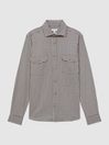 Reiss Chocolate Multi Tremont Brushed Checked Overshirt