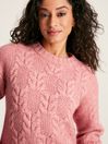 Joules Pippa Pink Cable Knit Jumper