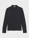 Reiss Charcoal Forbes Merino Wool Button-Through Cardigan