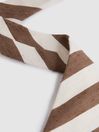 Reiss Chocolate/Ivory Sienna Textured Silk Blend Striped Tie