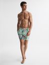 Reiss Multi Pacific Watercolour Drawstring Swim Shorts