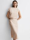 Reiss Nude Paloma Premium Linen Blend Open-Back Midi Dress