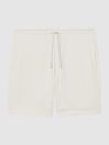 Reiss Ecru Brancaster Cotton Drawstring Shorts