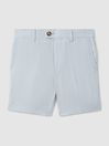 Reiss Soft Blue Kin Senior Slim Fit Linen Adjustable Shorts