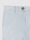 Reiss Soft Blue Kin Senior Slim Fit Linen Adjustable Shorts