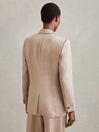 Reiss Gold Cole Satin Single Breasted Suit Blazer