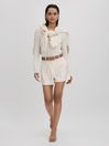 Reiss Cream Millie Front Pleat Tailored Shorts